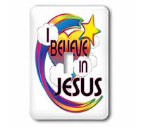 3dRose LLC. lsp_166613_1 I Believe In Jesus Cute Believer - Interruptor de palanca individual, multicolor