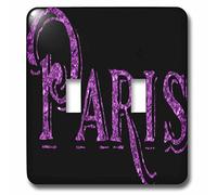 3dRose LLC. LSP_167932_2 The Word Paris - Interruptor Doble de pulsador, Color Morado