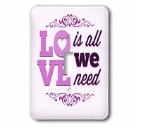 3dRose LLC. LSP_177816_1 Love Is All We Need Block Letters - Letras con Interruptor Giratorio, Color Morado