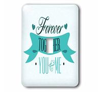 3dRose LLC. LSP_177870_1 Forever Together You and Me Words - Interruptor de botón Individual, Color Turquesa
