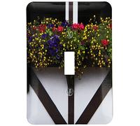 3dRose LLC. LSP_190741_1 USA, Oregon, Cannon Beach. Flores en Cajas de Ventana en casa. - Interruptor de Palanca Individual, Multicolor