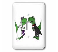 3dRose LLC. lsp_200160_1 Divertidos dinosaurios de Trex verdes para novia y novio arte de boda - Interruptor de palanca individual, multicolor
