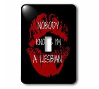 3dRose LLC. lsp_211764_1 Nobody Knows I AM A Lesbian Hot Red Lips - Interruptor de palanca único, multicolor
