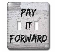 3dRose LLC. lsp_213334_2 Pay It Forward, letras negras sobre un fondo gris - Interruptor de doble palanca, multicolor