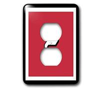 3dRose LLC lsp_33694_6 - Número 2 en color blanco con ribete negro sobre fondo rojo carmesí (borde exterior en blanco y negro), color blanco y negro