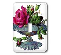 3dRose LLC lsp_35324_1 Rosa en azul gris maceta interruptor individual