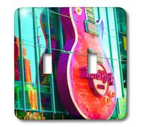 3dRose LLC lsp_59634_2 Cartel de The Hard Rock en Las Vegas Done in Ross, verde y morado con guitarra, interruptor de doble palanca