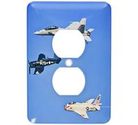 3dRose LLC lsp_97112_6 Fjf Fury, Corsair, F18 E Super Hornet, War Plane Us50 Bfr0031 Bernard Friel 2 enchufe cubierta de salida