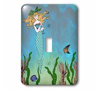 3dRose LSP 112836 _ 1 lindo muy sirena Abrazando Baby Seal Underwater mítico Vintage Art en el mar Ocean Marine tema único Toggle Interruptor