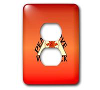 3dRose lsp_13083_6 Peace Love Warlock on Orange - Cubierta de salida para 2 enchufes