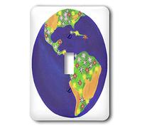 3dRose Lsp_13569_1 Planet Earth Bouquet Interruptor de palanca individual