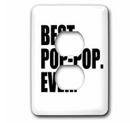 3dRose lsp_151516_6 Best Pop-Pop Ever - Regalos para abuelos - Apodos de abuelo - Texto negro - Regalos para la familia - 2 enchufes de cubierta, multicolor