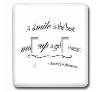 3dRose lsp_163983_2 A Smile Is The Best Makeup A Girl Can Wear, Marilyn Monroe Quote Interruptor de doble palanca