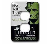 3dRose lsp_171421_6 Big Tent Theatre Abraham Lincoln The Great Commoner Play Poster 2 Plug Outlet Cover