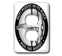 3dRose lsp_18150_6 Phil The Basket 2 Frisbee Disc Golf Putter lanzado a las cadenas de una cesta 2 enchufes cubierta