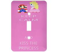 3dRose lsp_194315_1 Keep Calm and Kiss The Princess - Interruptor de palanca único, color rosa