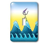 3dRose lsp_19941_1 Joe Surfer Hang Ten Riding High On The Big Surf Waves with Joe Surfer interruptor de palanca individual