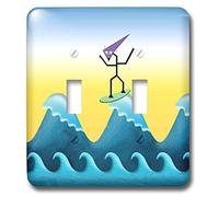 3dRose lsp_19941_2 Joe Surfer Hang Ten Riding High On The Big Surf Waves con interruptor de palanca doble Joe Surfer