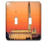 3dRose LSP_206313_2 Dawn Over Washington DC, EE. UU. Interruptor de doble pulsador, multicolor