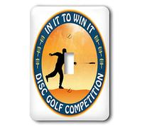3dRose lsp_21103_1 Disco Golf Competition In It To Win It With Frisbee Disc jugador de golf lanzando un solo interruptor de palanca