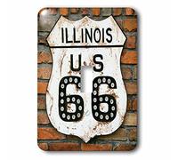 3dRose (lsp_230778_1) Interruptor de conmutación simple (1) señal Dirty Route 66, Atlanta, Illinois, EE.UU.