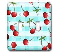 3dRose lsp_24732_2 Imprimir Cerezas Rojas Jugosas en Blue Check Switch