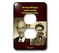 3dRose lsp_26361_6 Ron Paul Will Rogers and The Tea Party 2 - Cubierta para enchufes