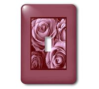 3dRose LSP 29964 1 Pastel Malva Rosa rosas rodeado de un Rico ricos malva marco único Toggle Interruptor