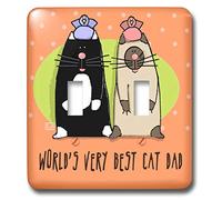 3dRose lsp_33982_2 World s Best Cat Dad Cute Cartoon Gatitos Animales Animales Interruptor de palanca multicolor