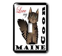 3dRose LSP_35508_1"Love My Maine Coon Cat-Brown - Interruptor de palanca individual