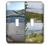 3dRose lsp_36366_2 Indiana Dunes National Park Water Collage Interruptor de doble palanca