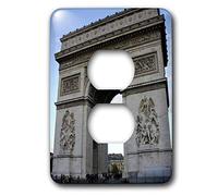 3dRose LSP_38326_6 Day and New Tourists Gaze in Wonder at The Arc in Paris - Tapón para 2 enchufes