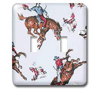 3dRose lsp_38433_2 "Retro Rodeo Cowboys" interruptor de doble palanca