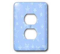 3dRose LSP_38457_6 "Clear Sky Blue Stars-Art Designs-Caprichoso 2 enchufe enchufe enchufe cubierta