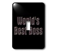 3dRose Lsp_41821_1 Worlds Best Boss On Black Background - Interruptor de botón
