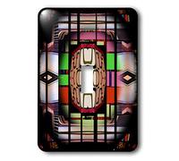 3dRose LSP_44080_1 Pantalla de lámpara A con colores neón, barras negras y un interruptor de palanca de profundidad