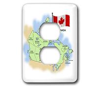 3dRose LSP_46643_6"Mapa y Bandera de Canadá que muestra todas las provincias y territorios.