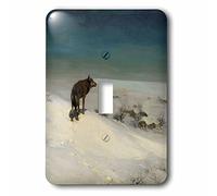 3dRose LSP_52285_1 Vintage 1915 The Snow Wolf by A Wierusz Interruptor de palanca