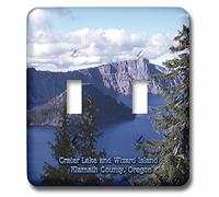 3dRose LSP_55305_2 Crater Lake and Wizard Island in Summer, Klamath County, Oregon interruptor de palanca
