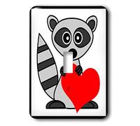 3dRose LSP_6085_1 Raccoon Has My Heart - Interruptor de palanca individual, multicolor