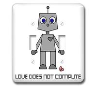 3dRose LSP_6153_2 Love Does Not Compute Robot interruptor de doble palanca, multicolor