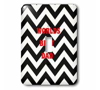 3dRose LSP_62330_1 Worlds Best Dad On Black n White Chevron Stripes - Interruptor de palanca individual, multicolor
