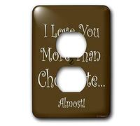 3dRose lsp_6235_15.2 cm Love You More Than Chocolate - Cubierta de 2 enchufes, multicolor