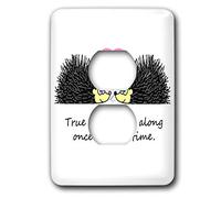 3dRose LSP_6307_6 True Comes Along Once in a Lifetime - Lindo Erizo Love Design 2 Plug Outlet Cover Multicolor