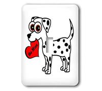 3dRose LSP_6341_1 Cute Dog Be Mine Heart - Interruptor de palanca individual Dálmata, multicolor