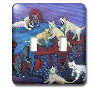 3dRose lsp_66321_2 The destructive Decorators, Kittens molesto comedor comedor interruptor de doble palanca