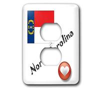 3dRose LSP_7201_6"I Love North Carolina 2 Plug Outlet Cover Multicolor