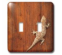 3dRose lsp_73116_2 Tokay Gecko lagartija, madera estriada, interruptor doble de palanca africana