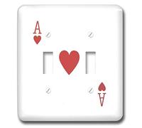 3dRose lsp_76551_2 Ace Of Hearts - Interruptor de doble palanca, color rojo