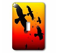 3dRose LSP_78713_1 Ravens On A Red Sky - Interruptor de palanca